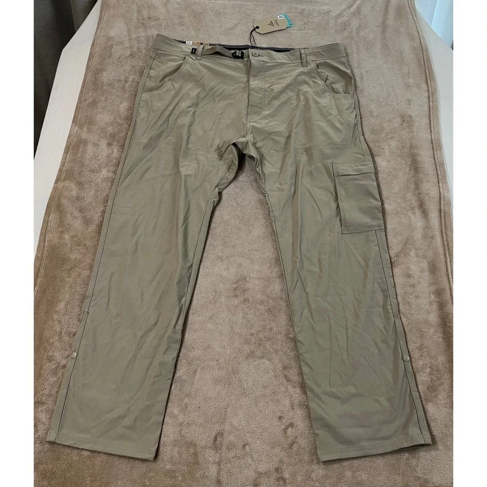 Prana Stretch Zion Slim PantII Men's 42x30 Sandbar Beige Tapered Cargo $95 NEW